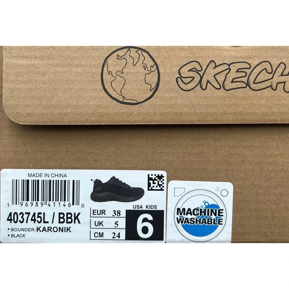 Skechers‎ Bounder Karonik Youth-Big Boys Girls Athletic Sneakers Size 6 Black